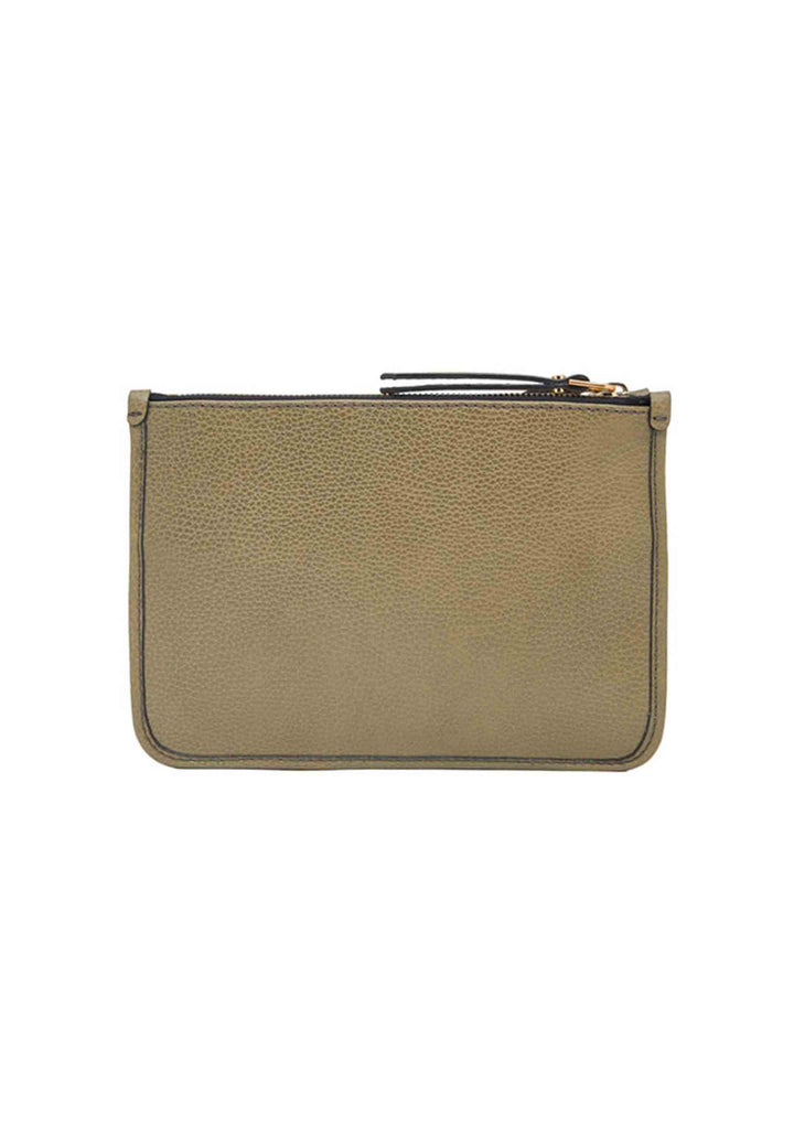 Spatarella Borsa donna pochette Debbie New in pelle verde con tracolla in tessuto Rilascio limitato
