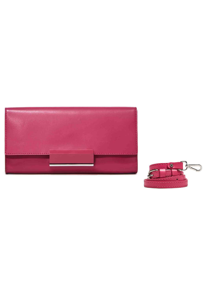 Spatarella Borsa donna pochette rigida Lily in pelle rosso chiaro con tracolla Ultimi tre giorni