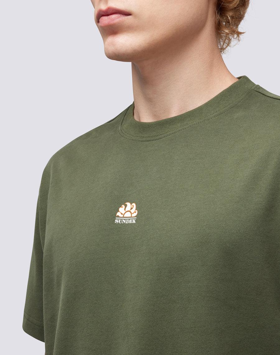 Sundek t-shirt girocollo in cotone con logo M667TEJS700-30201 Sconto