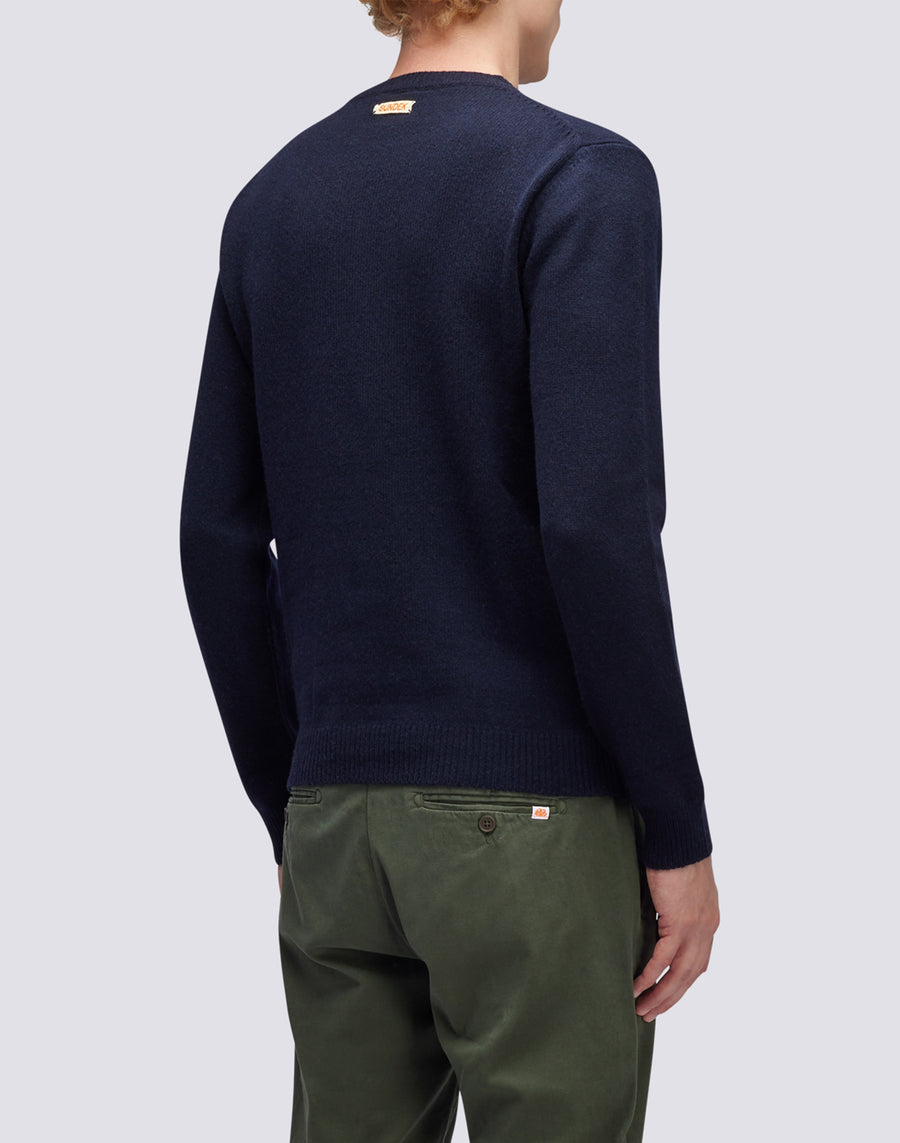 Sundek maglione a girocollo misto cashmere M352KIWS500-00700 Saldi Di Fabbrica