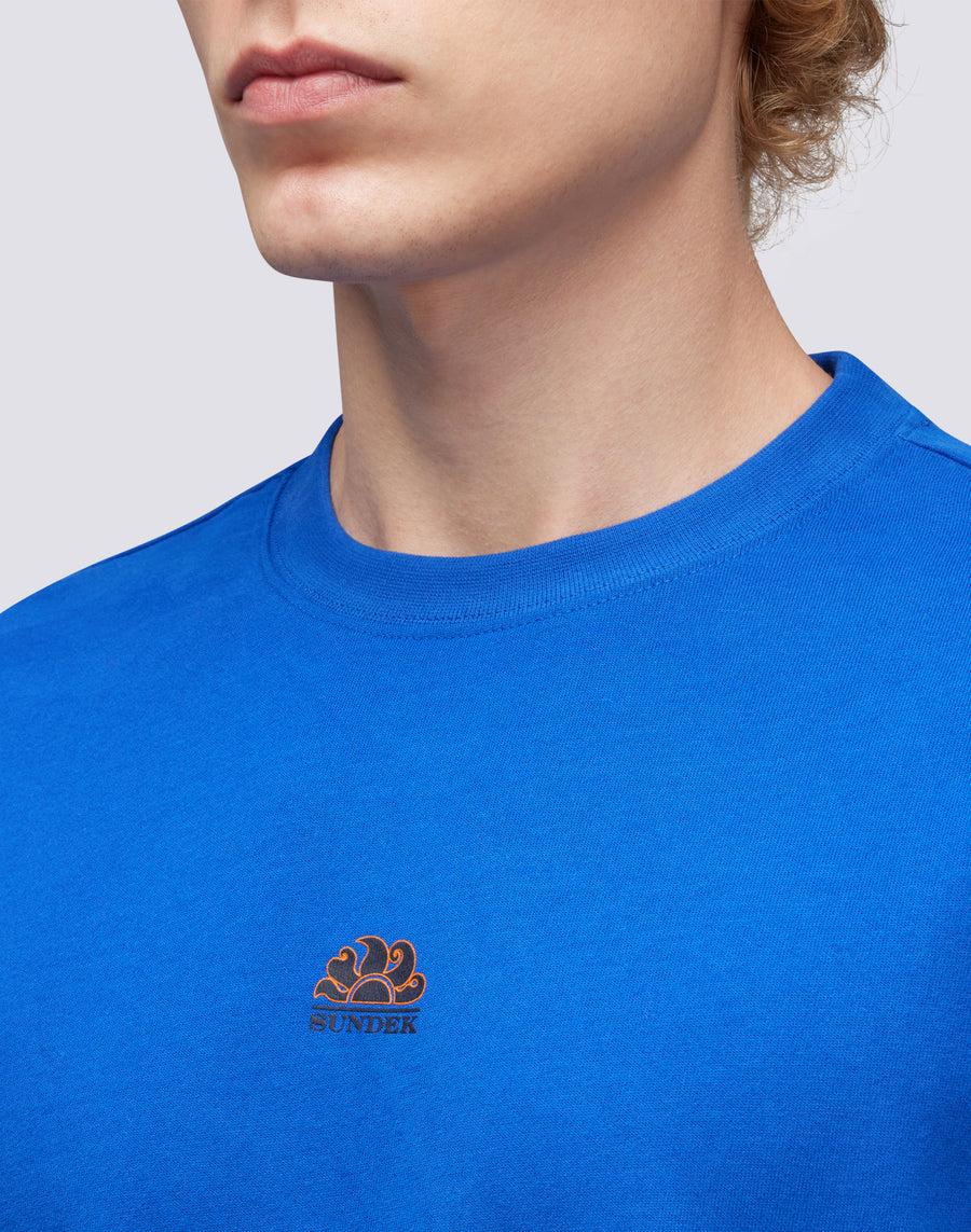 Sundek t-shirt girocollo in cotone con logo M667TEJS700-67501 In Saldo