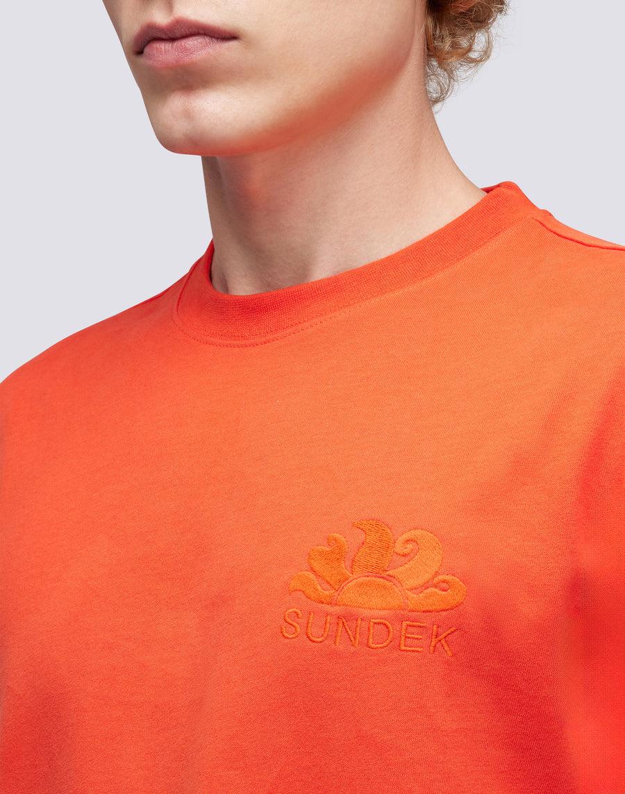 Sundek T-SHIRT GIROCOLLO CON LOGO RICAMATO M170TEJS700-A4200 Moda