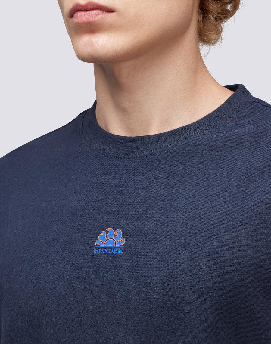 Sundek t-shirt girocollo in cotone con logo M667TEJS700-00701 Italy