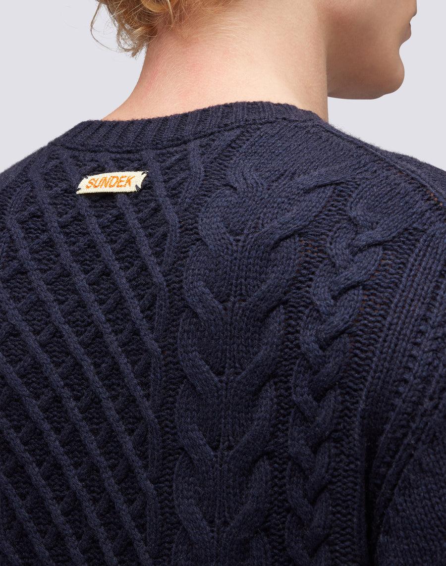 Sundek maglione a girocollo misto cashmere M354KIWS100-00700 Qualità Garantita