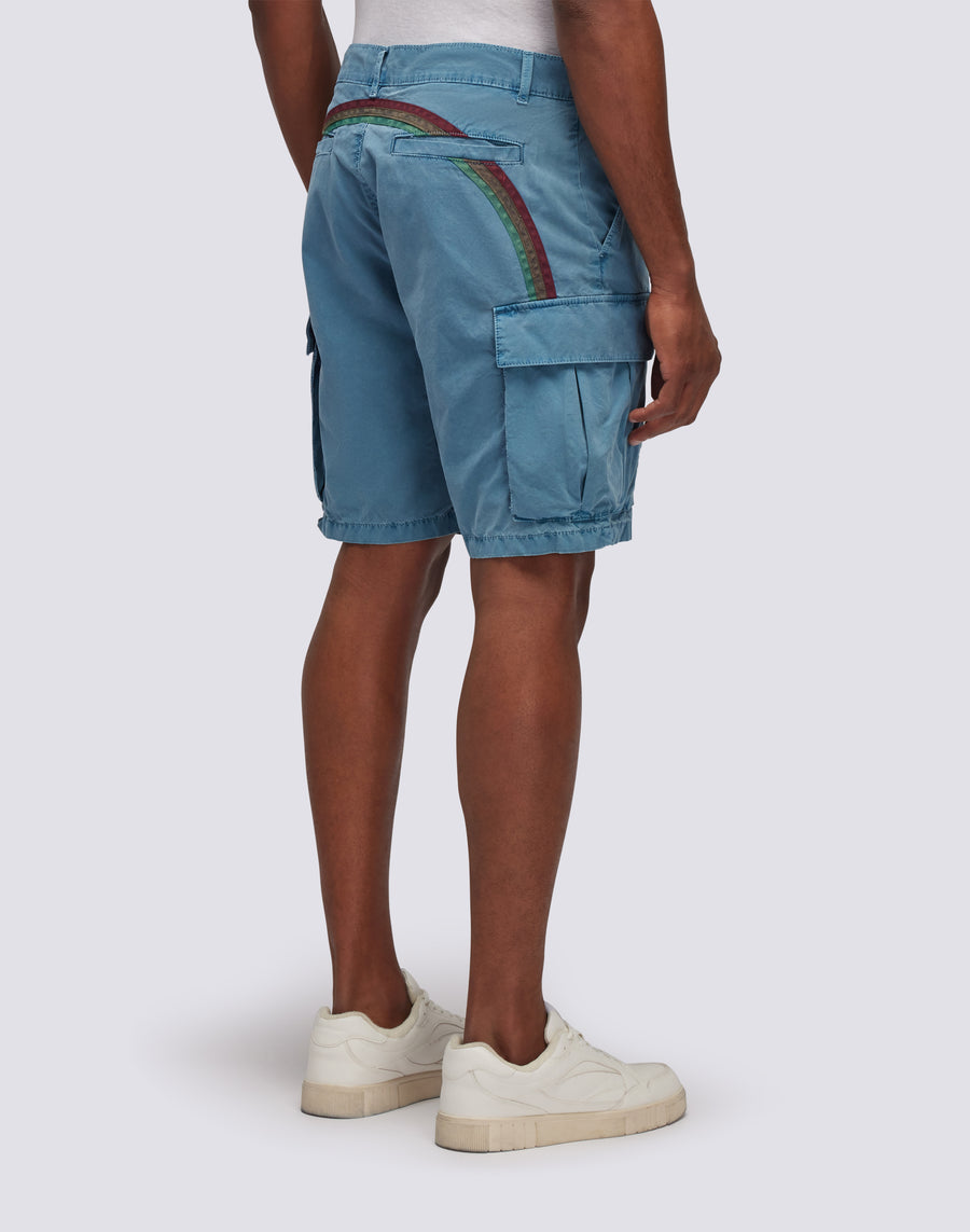 Sundek SHORTS CARGO IN TESSUTO TINTO IN CAPO CON ARCOBALENO m248wkpp900-a2601
