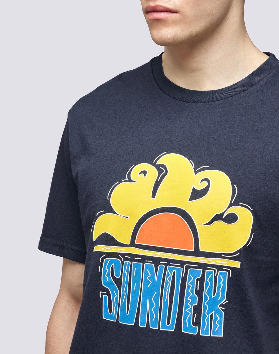 Sundek T-SHIRT SUNDEK LOGO m614tejr900-00701 In Vendita