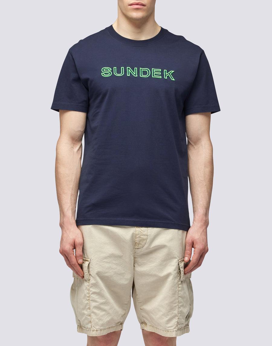 Sundek T-SHIRT LOGO RICAMO m610tej7800-00701 Promozione Limitata