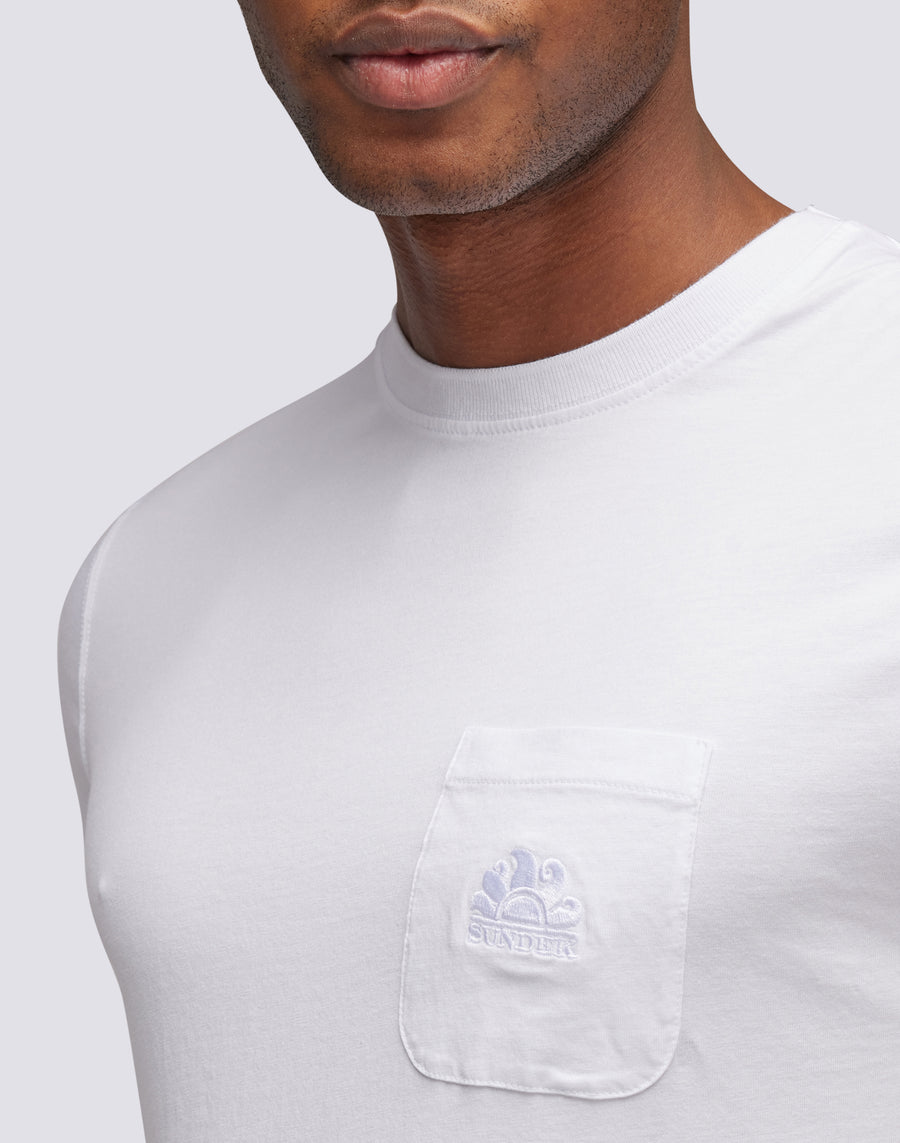Sundek t-shirt finn girocollo con taschino M775TEJ7800-00634 Nuova