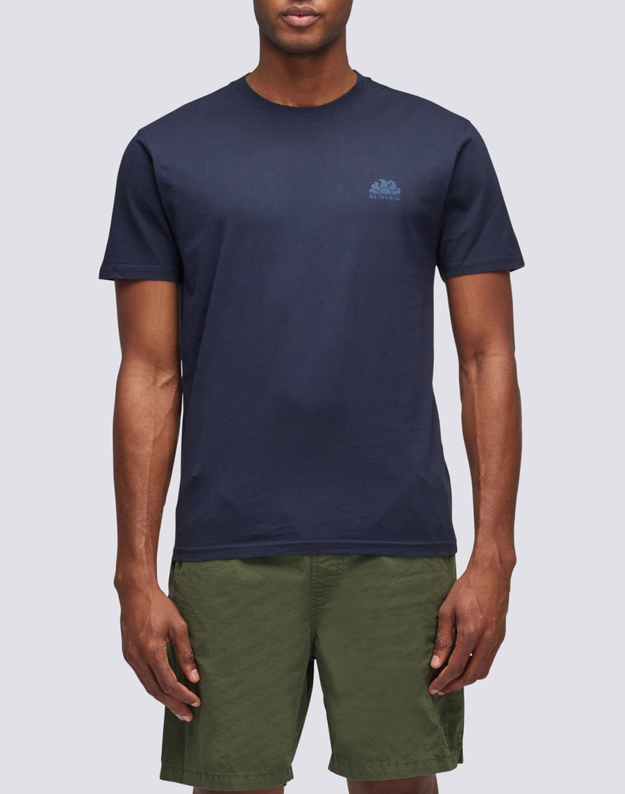 Sundek T-SHIRT GIROCOLLO CON LOGO m129tej78ot-00700 Nuovo