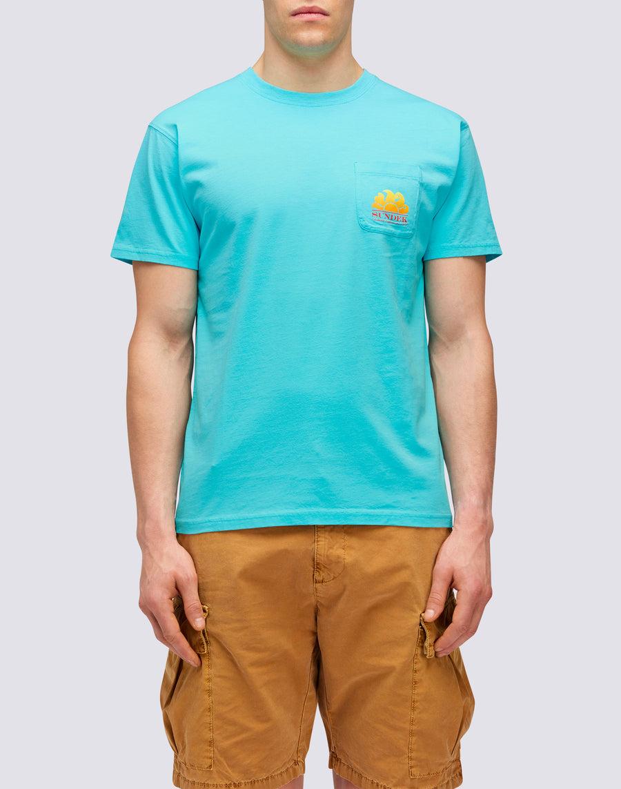 Sundek T-SHIRT NEW HERBERT GIROCOLLO CON MAXI-LOGO m028tej7800-05200 Qualità