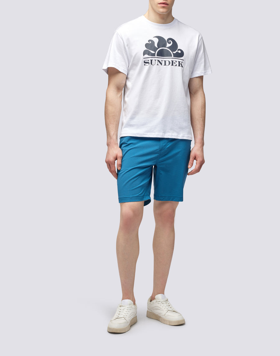Sundek T-SHIRT GIROCOLLO CON STAMPA LOGO m021tej7800-00607 In Saldo