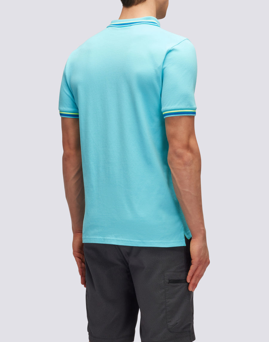 Sundek POLO BRICE IN COTONE PIQUET CON DETTAGLI TRICOLOR m779plj6500-05202 Nuovo