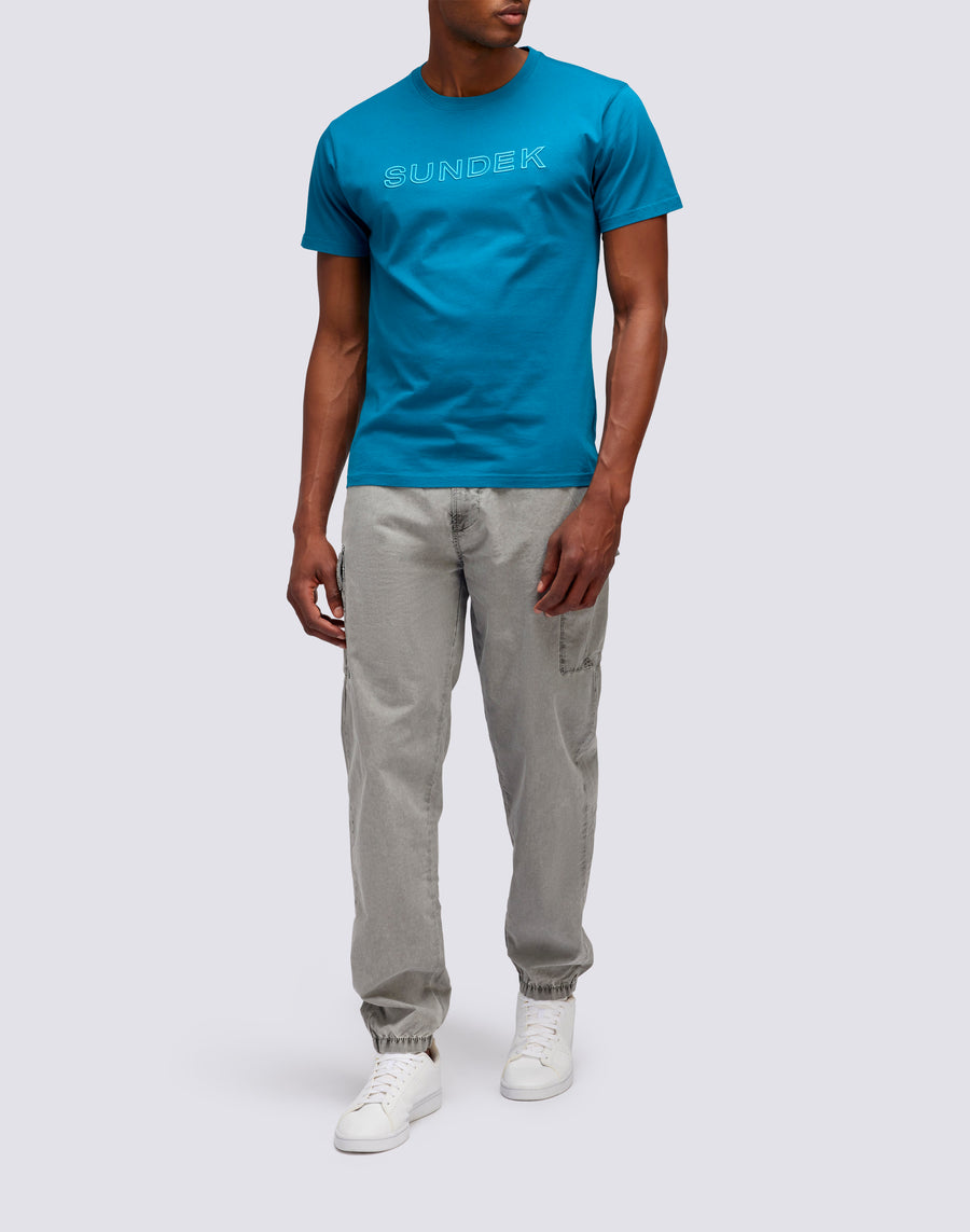 Sundek T-SHIRT LOGO RICAMO m610tej7800-01201 Spedizione Gratuita