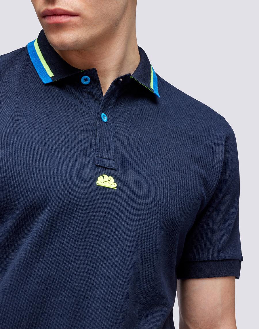 Sundek POLO IN COTONE PIQUET COMBINATO m997plpq500-32202 Promozione Limitata