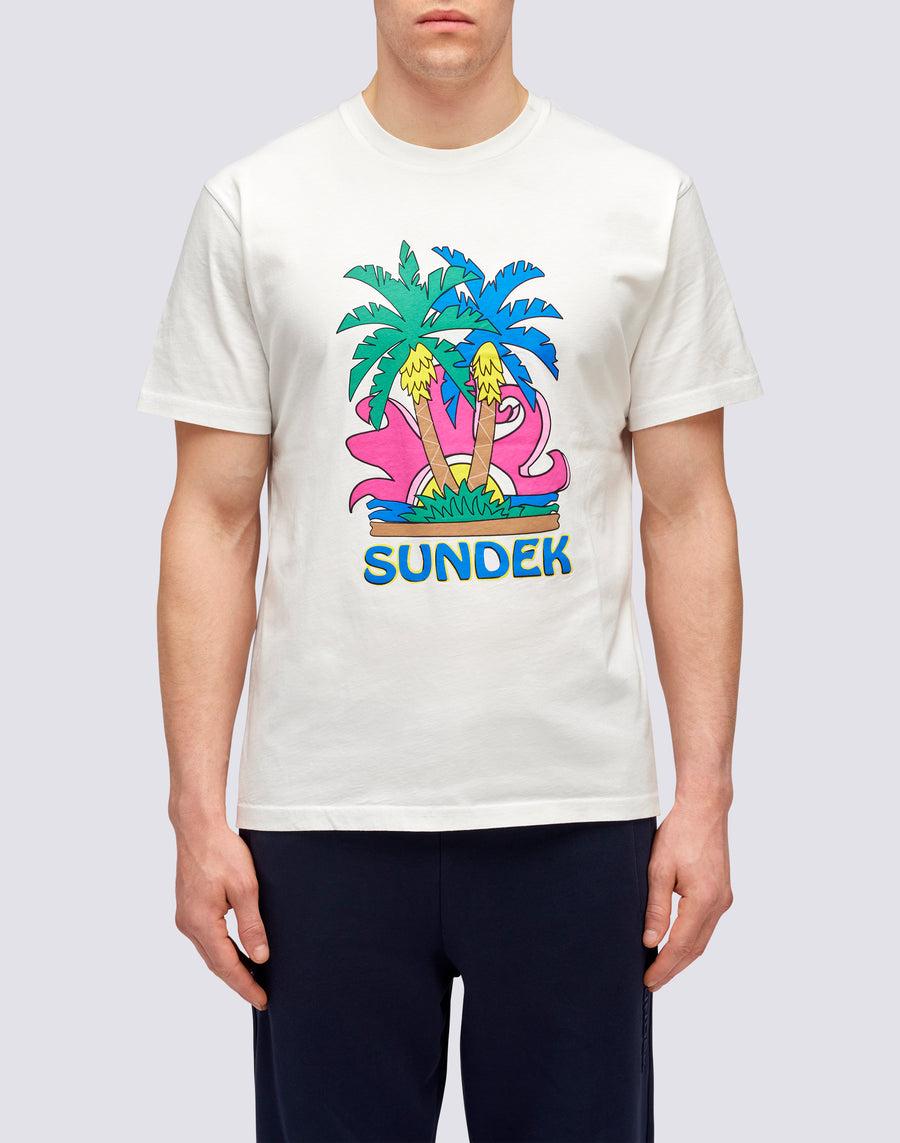 Sundek T-SHIRT ISLAND PRINT m613tejr900-03900 Sottocosto