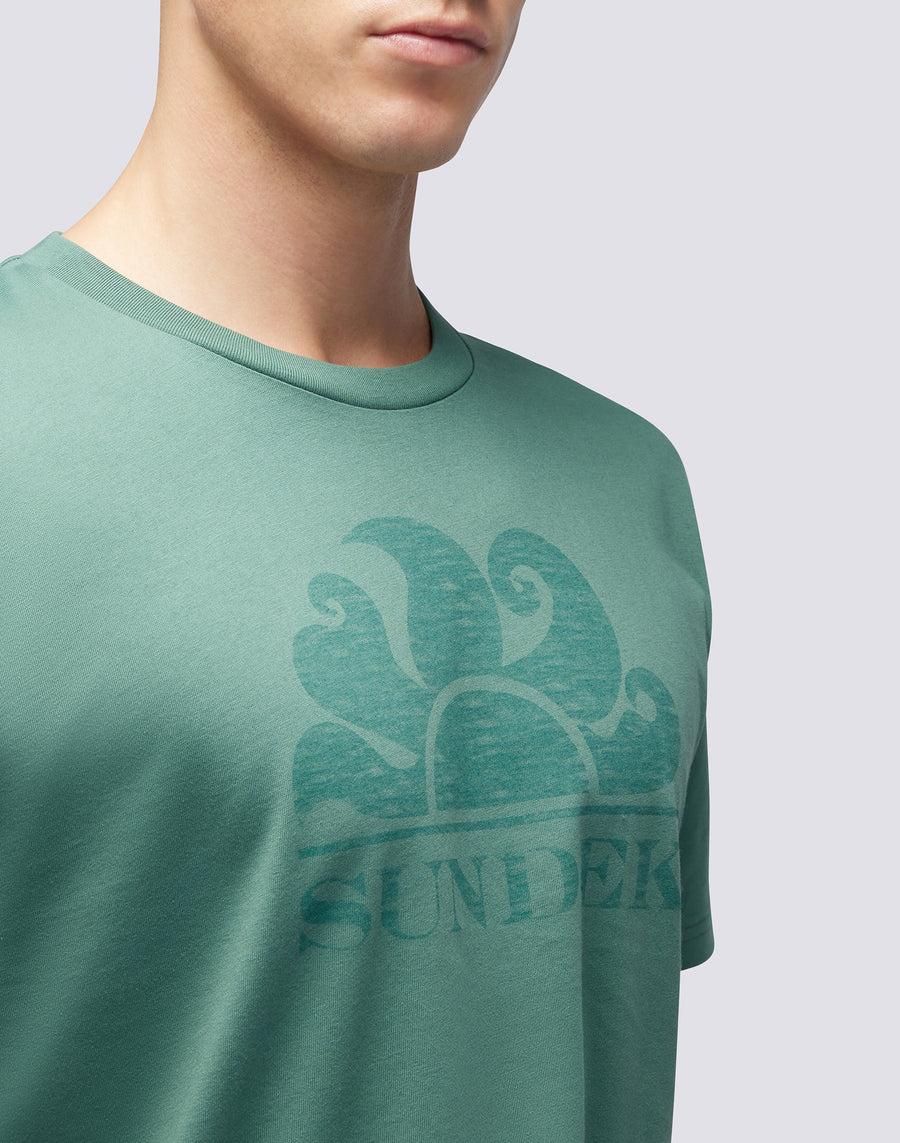 Sundek T-SHIRT MANICHE CORTE CON LOGO m021tej78ot-a1600 Nuova