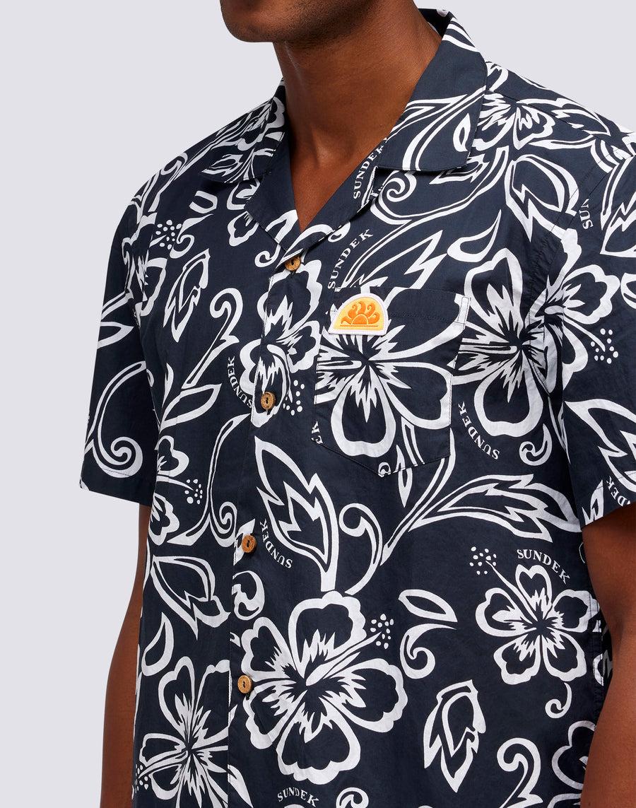 Sundek CAMICIA CON STAMPA HIBISCUS VINTAGE m817shmu1ia-661ia Qualità