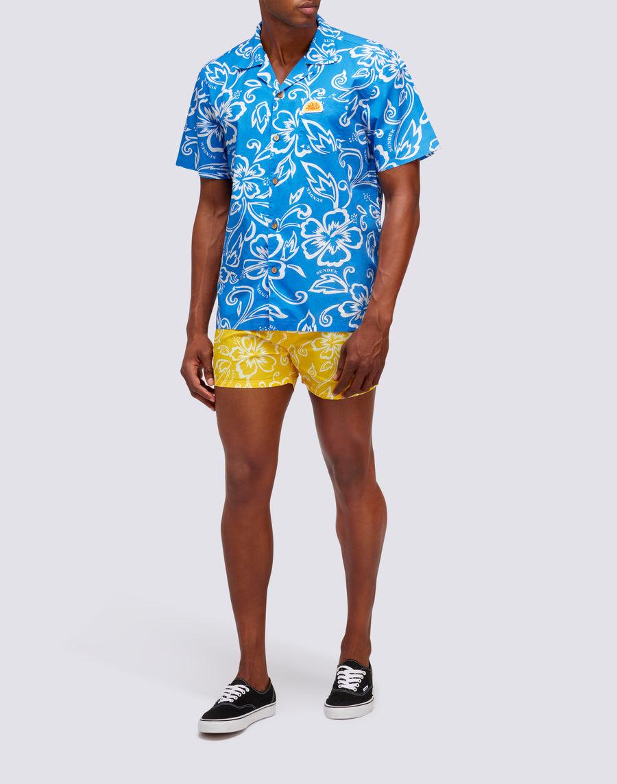 Sundek CAMICIA CON STAMPA HIBISCUS VINTAGE m817shmu1ia-616ia In Linea