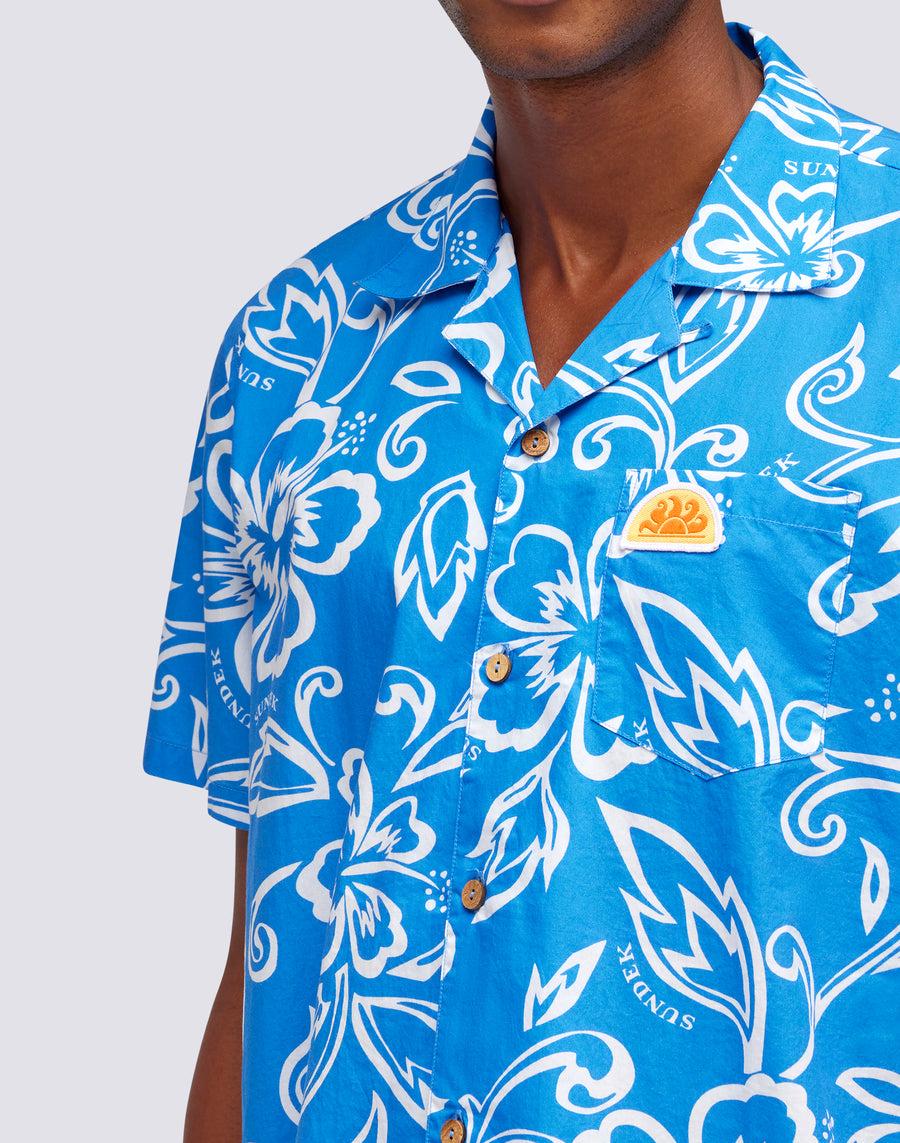 Sundek CAMICIA CON STAMPA HIBISCUS VINTAGE m817shmu1ia-616ia In Linea