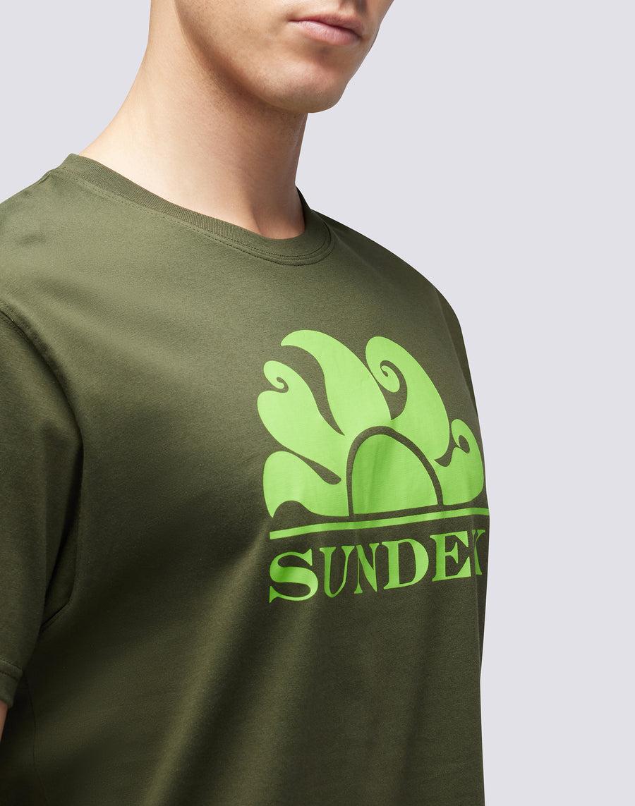 Sundek T-SHIRT GIROCOLLO CON STAMPA LOGO m021tej7800-30204 Spedizione Gratuita