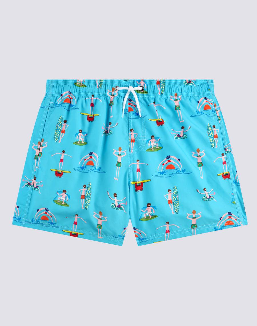 Sundek costume da bagno corto a vita elasticata microstampa beach boy m633bdrt4bg-006bg Shopping Online