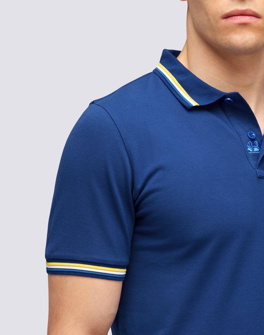 Sundek POLO BRICE IN COTONE PIQUET CON DETTAGLI TRICOLOR m779plj6500-a1701 Saldi Di Fabbrica