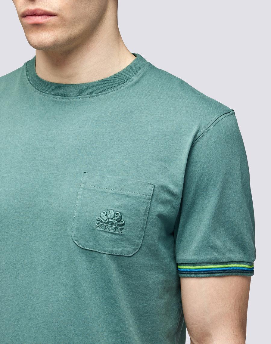 Sundek T-SHIRT FINN GIROCOLLO CON TASCHINO m775tej7800-a1601 Prezzo Ridotto