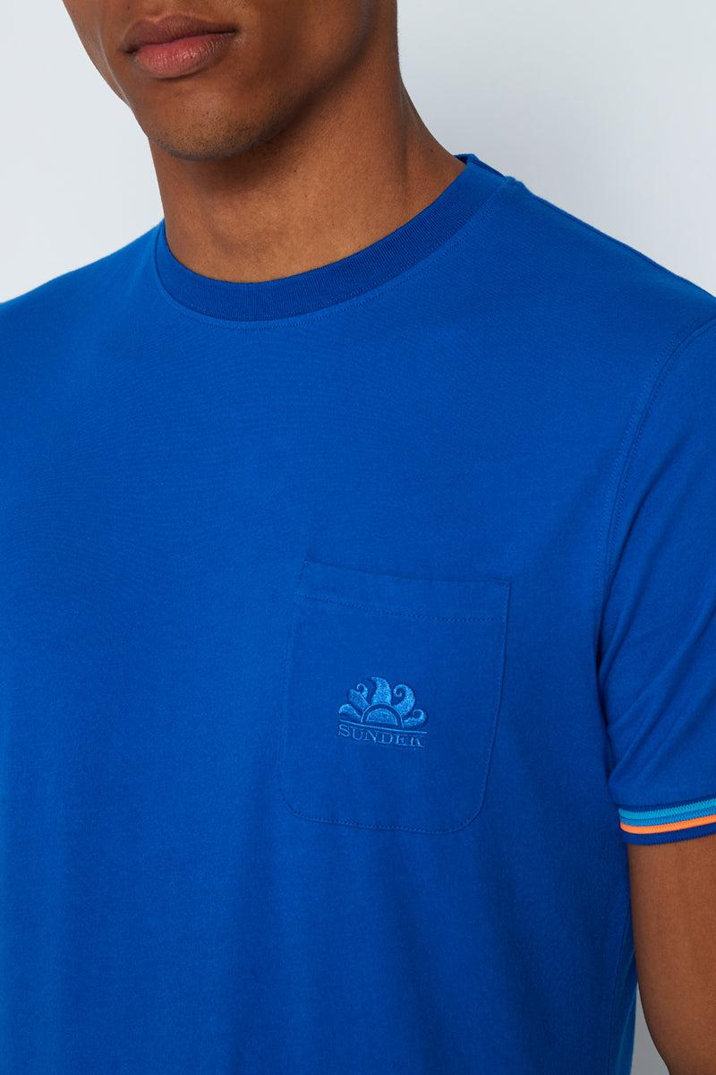 Sundek t-shirt finn girocollo con taschino M775TEJ7800-67502 In Vendita
