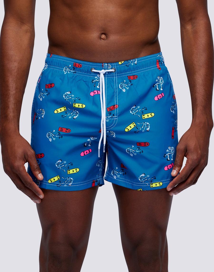 Sundek costume da bagno corto vita elasticata stampa skeleton ollie repreve® m504bdrt3ko-a17ko Offerte