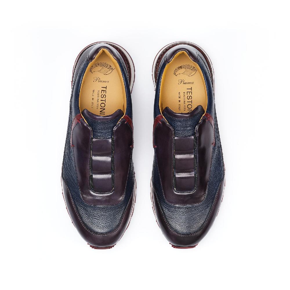 ﻿A.Testoni MOENA SNEAKER ROYAL CALF + GRAINED CALF ° Affare Del Giorno