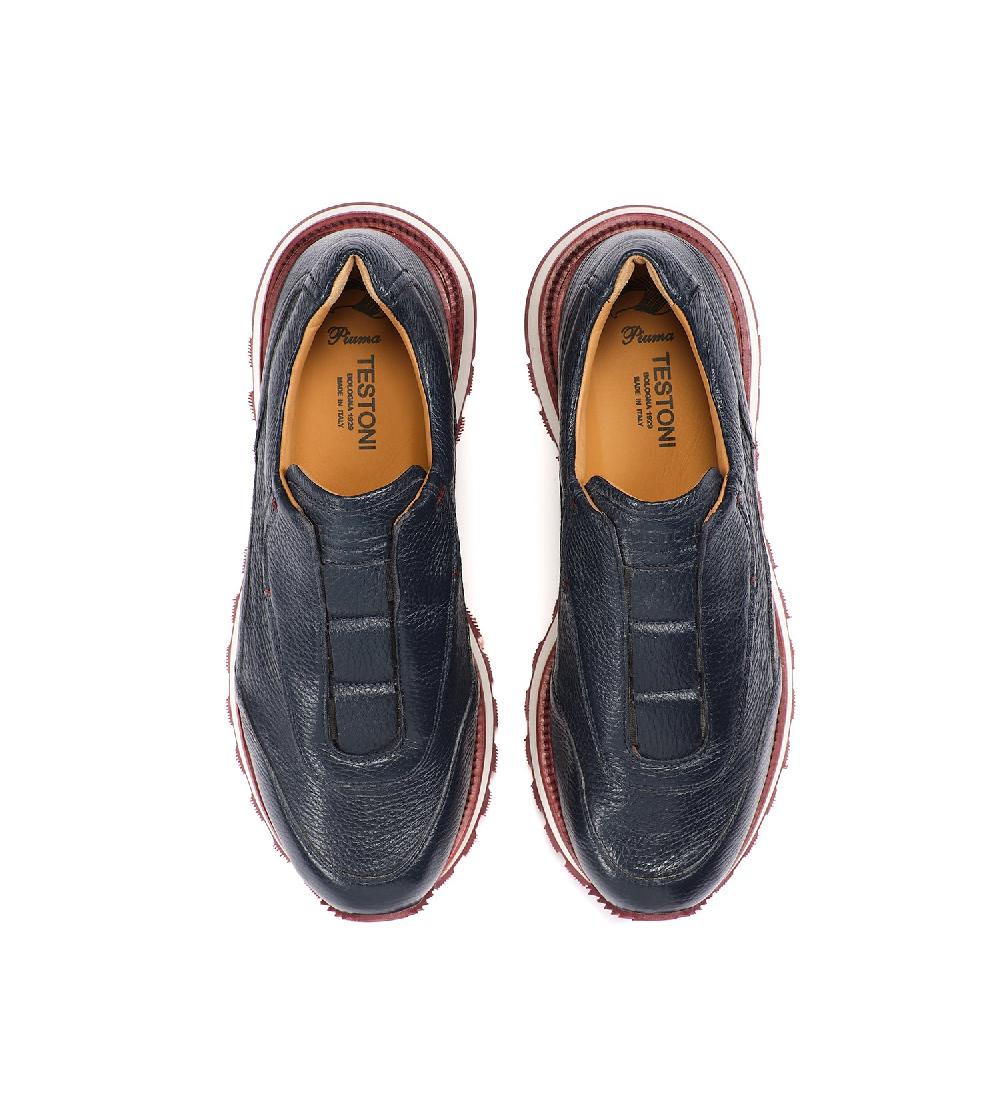 A.Testoni MOENA SNEAKER IN CERVO Prezzo Ridotto