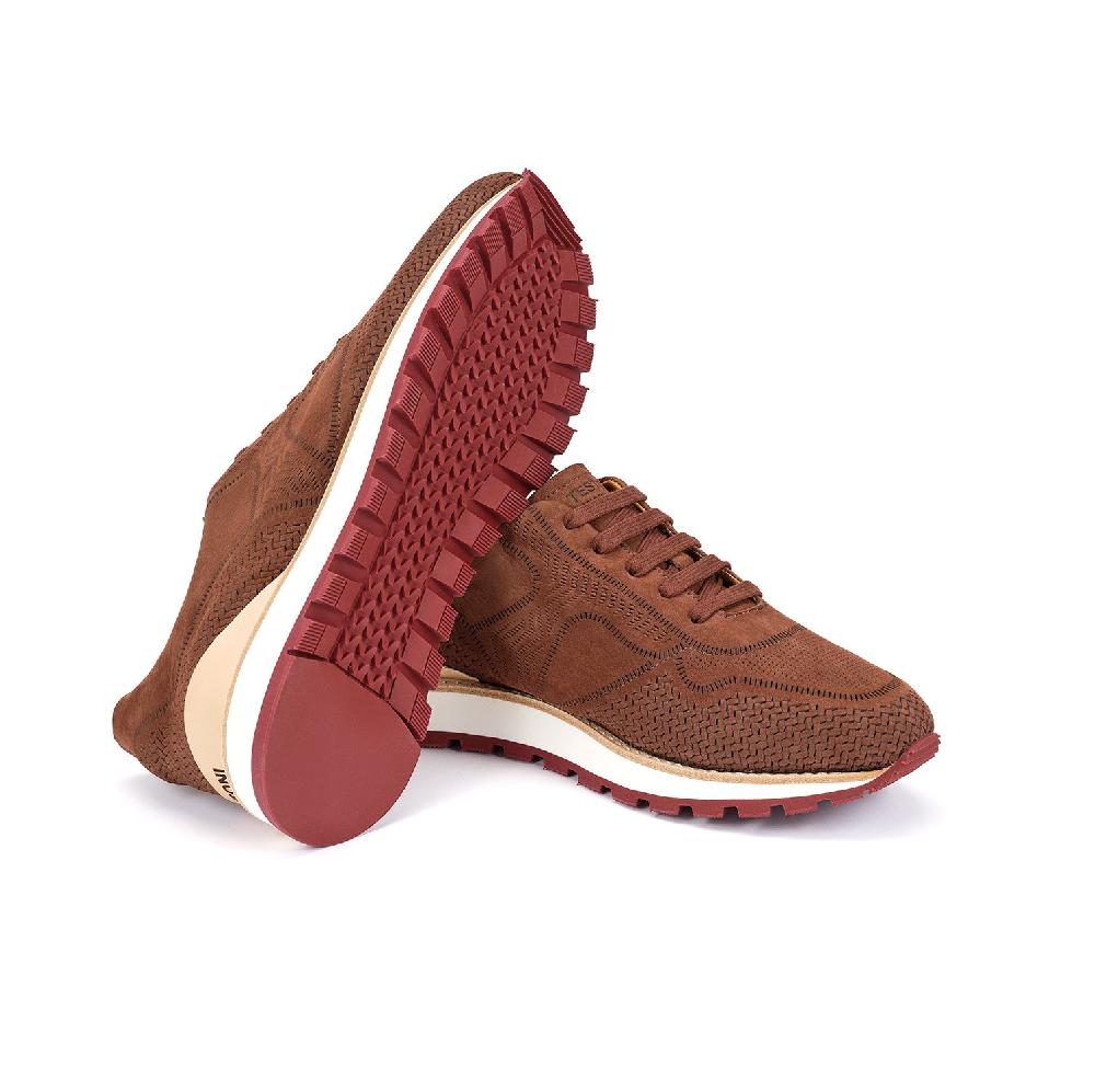 A.Testoni MOENA SNEAKER NUBUK CALF LASERATO SPINA Convenienza