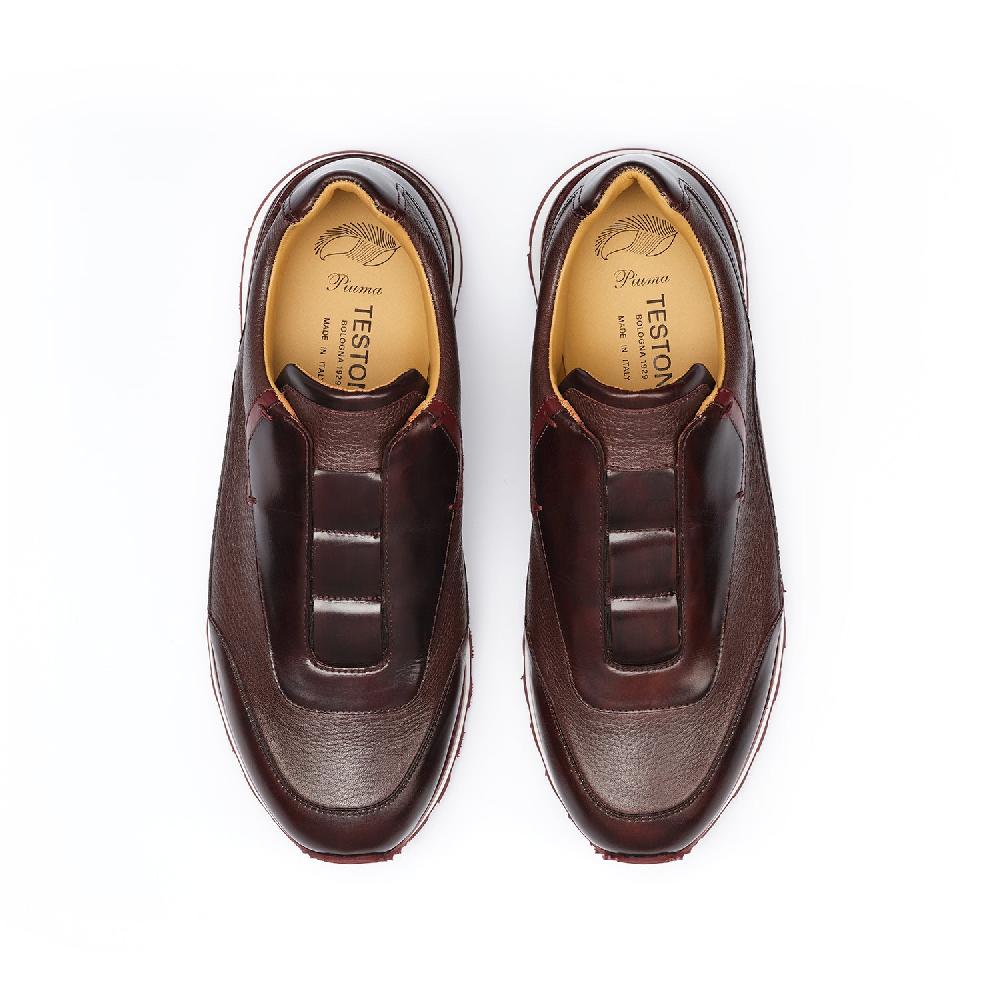 A.Testoni MOENA SNEAKER ROYAL CALF + GRAINED CALF ° Novità