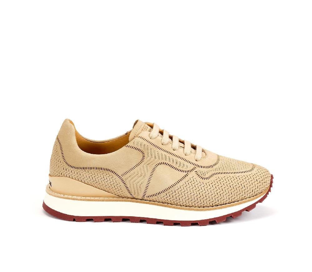 A.Testoni MOENA SNEAKER NUBUK CALF LASERATO SPINA Presa