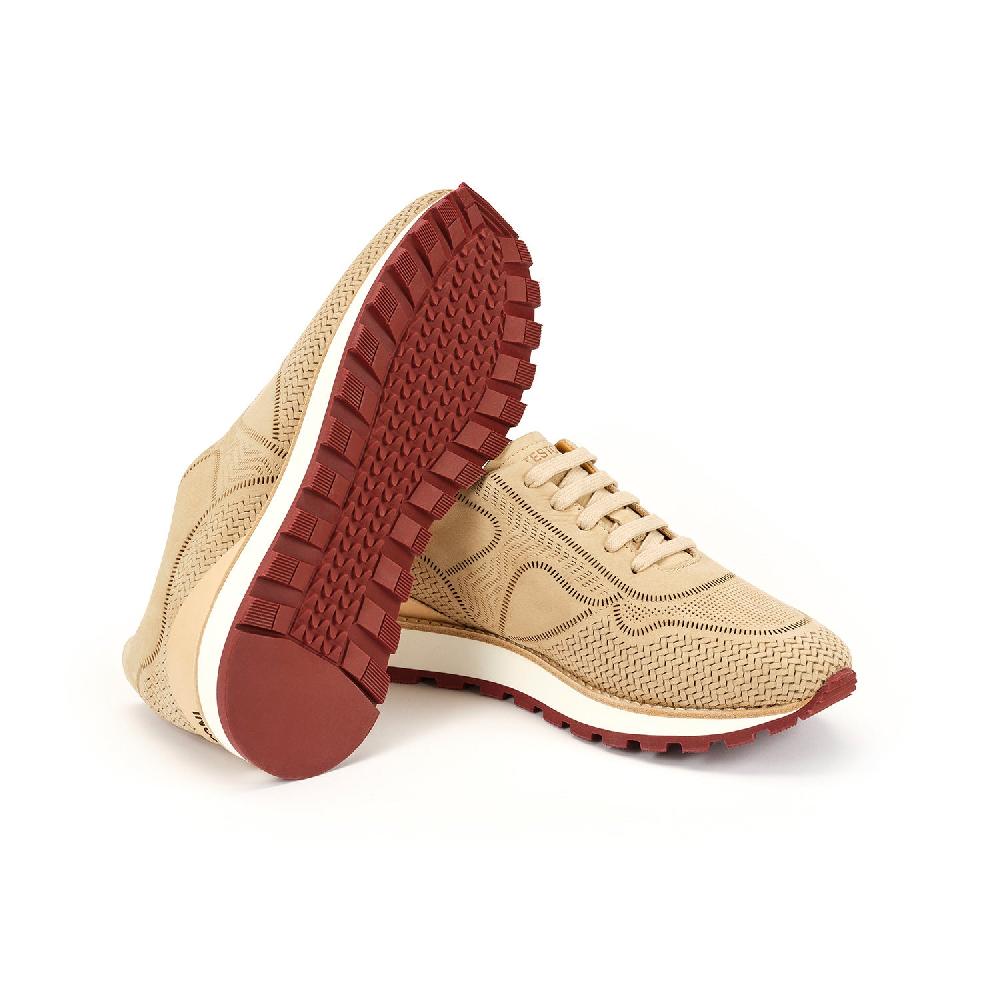 A.Testoni MOENA SNEAKER NUBUK CALF LASERATO SPINA Presa