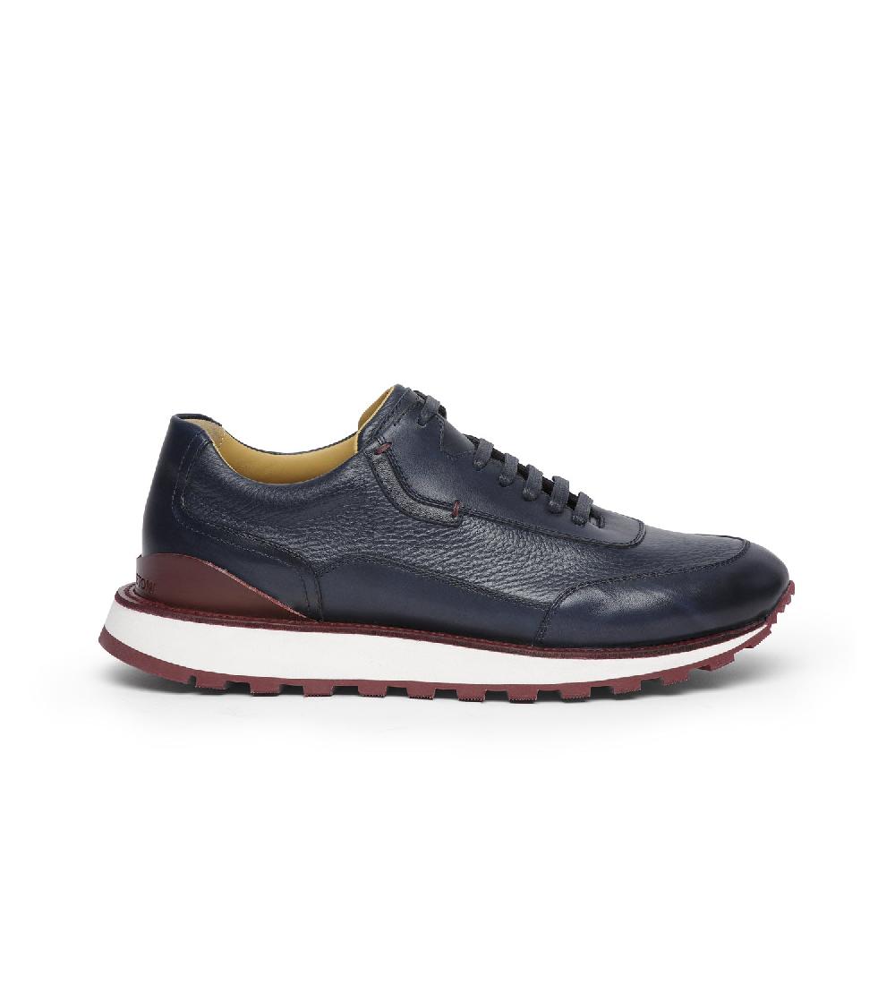 A.Testoni MOENA SNEAKERS CHUNKY IN PELLE E CERVO Sconto
