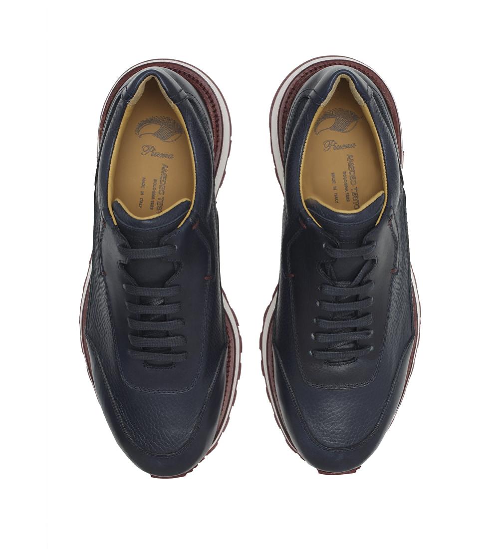 A.Testoni MOENA SNEAKERS CHUNKY IN PELLE E CERVO Sconto