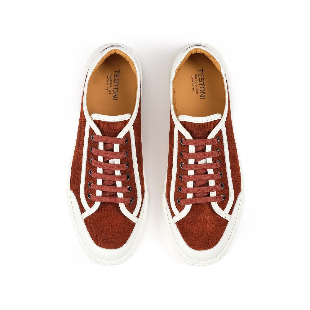 A.Testoni RAVENNA SNEAKER VELVET SUEDE CALF+CALF ° Saldi