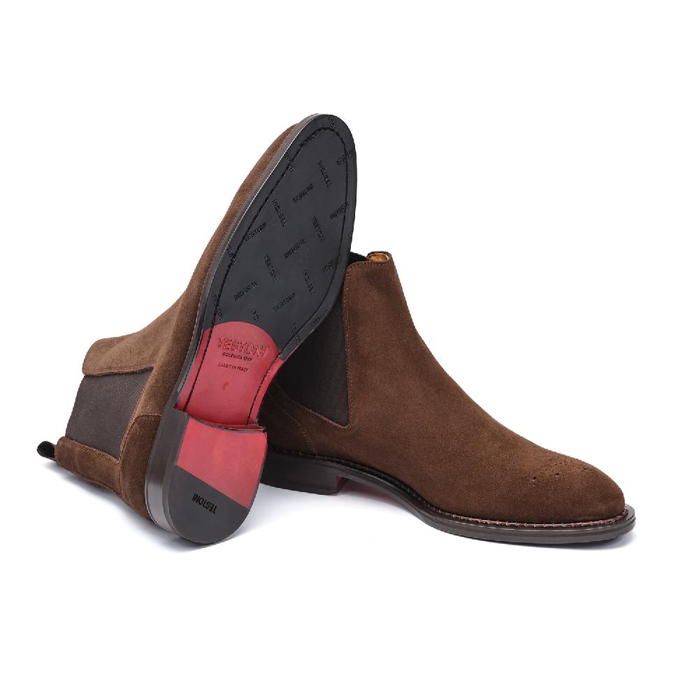 A.Testoni VENEZIA CHELSEA ENGLISH SUEDE CALF Nuova