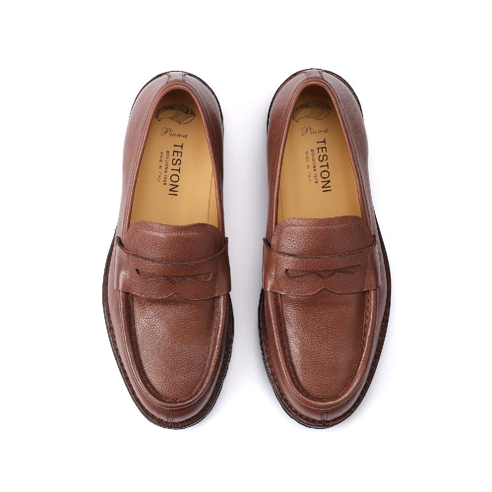 A.Testoni COURMAYEUR LOAFER GRAINED CALF Vendite Flash