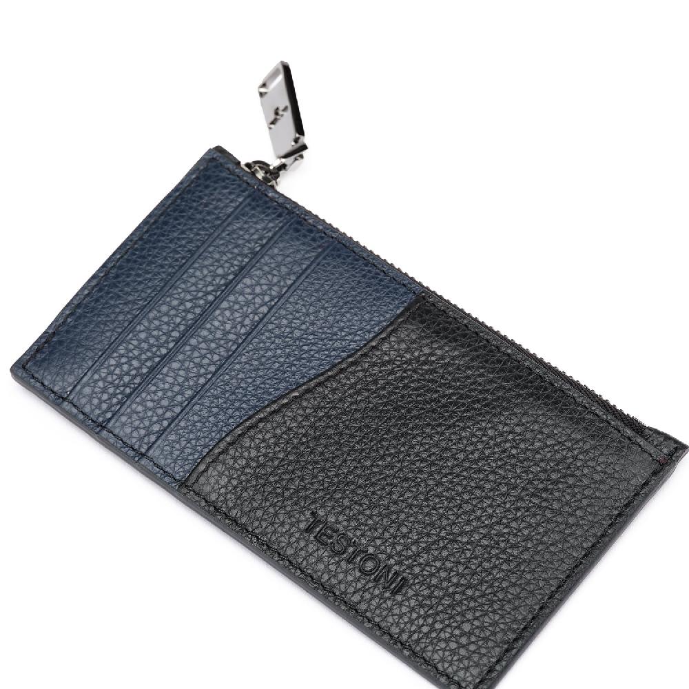 A.Testoni ZIP CREDIT CARD CASE GRAINCALF Italia