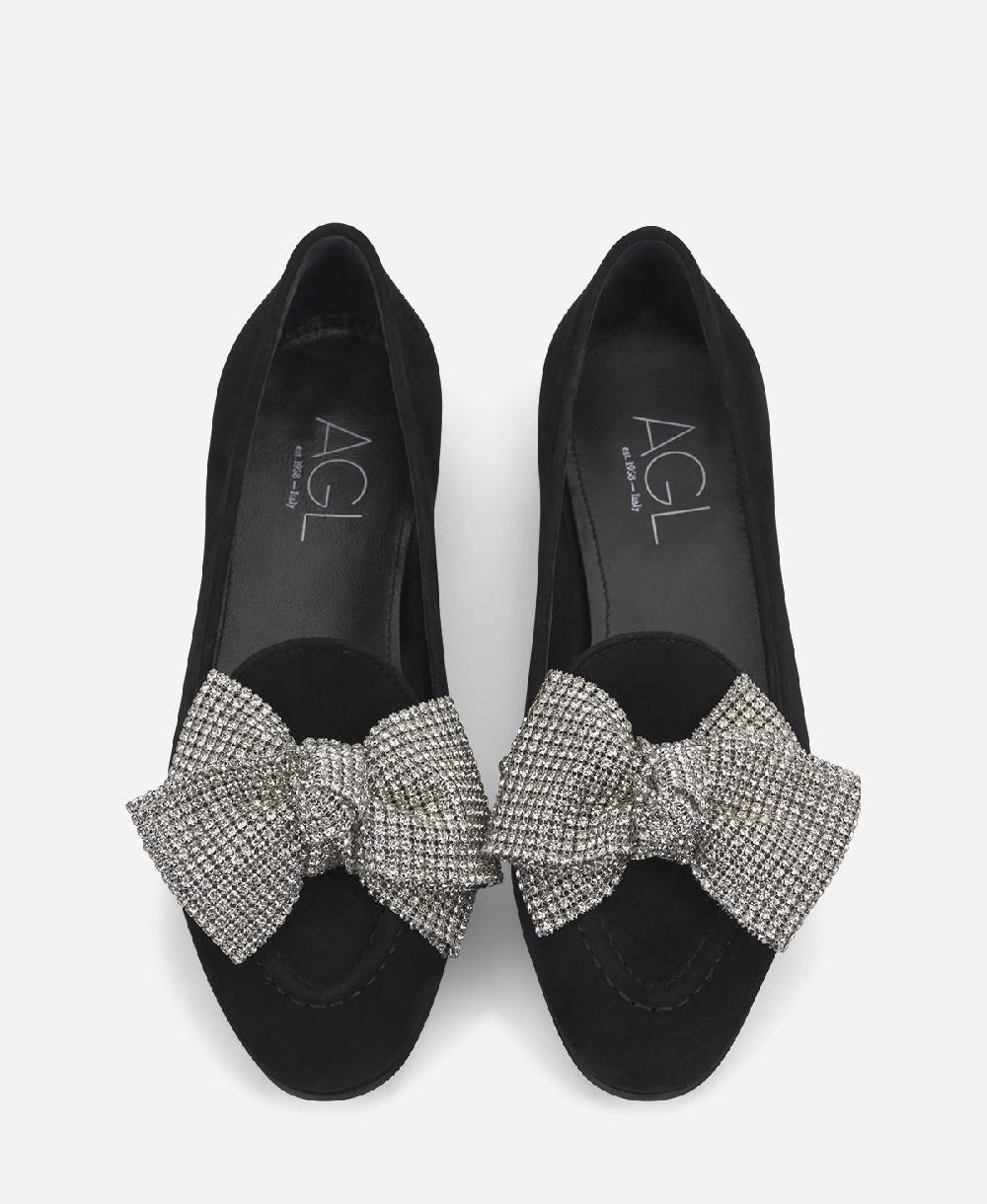 Agl Loafer con fiocco Nero Costanza Ribbon Sconto
