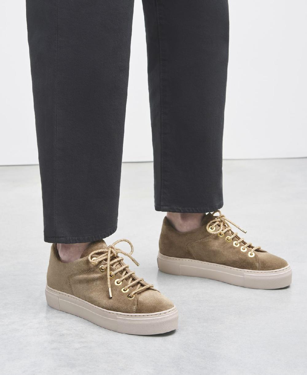 Agl Sneaker in velour Tortora Crystal I Più Venduti