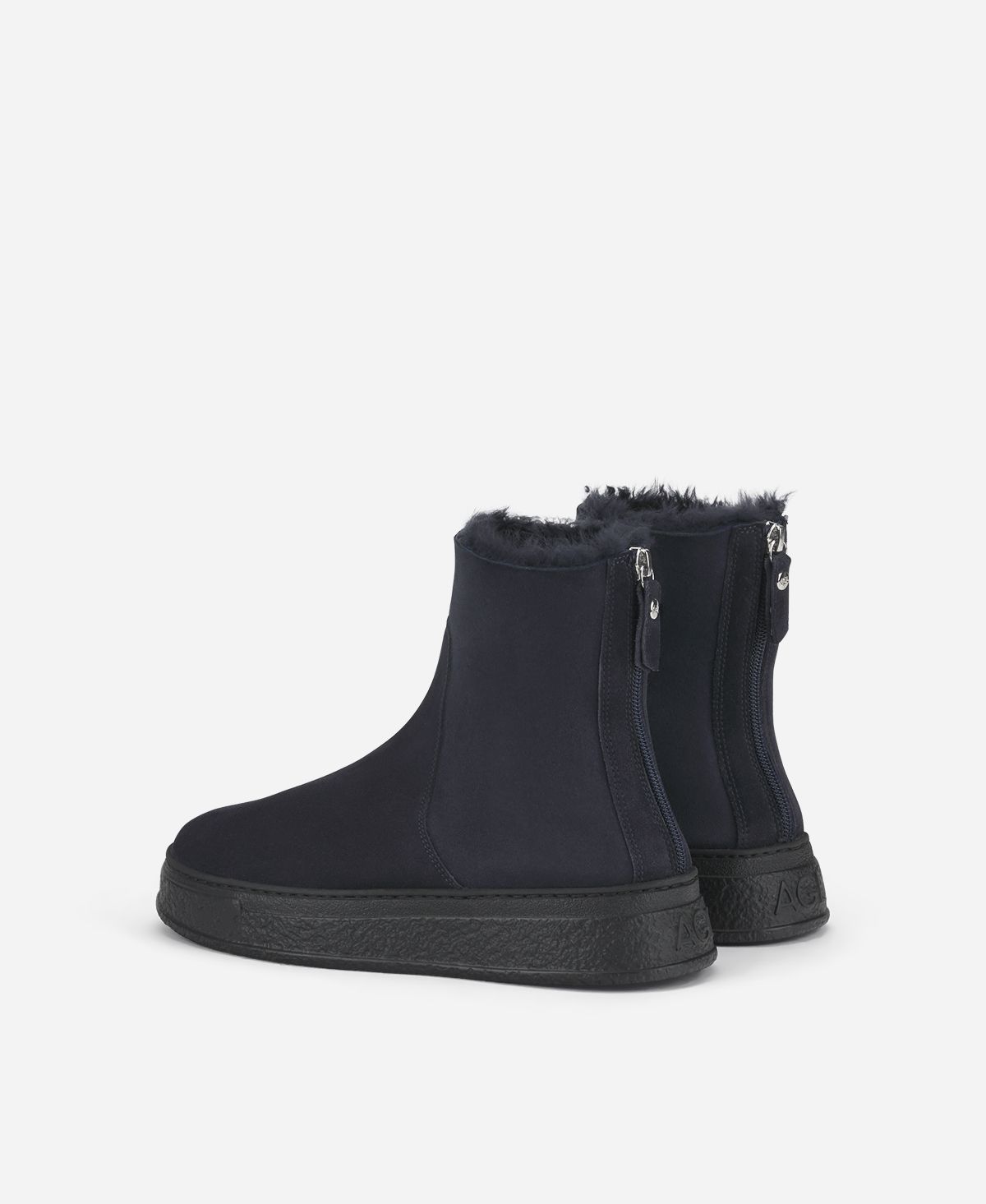 Agl Stivaletto in montone Blu Giuly Warm Moda