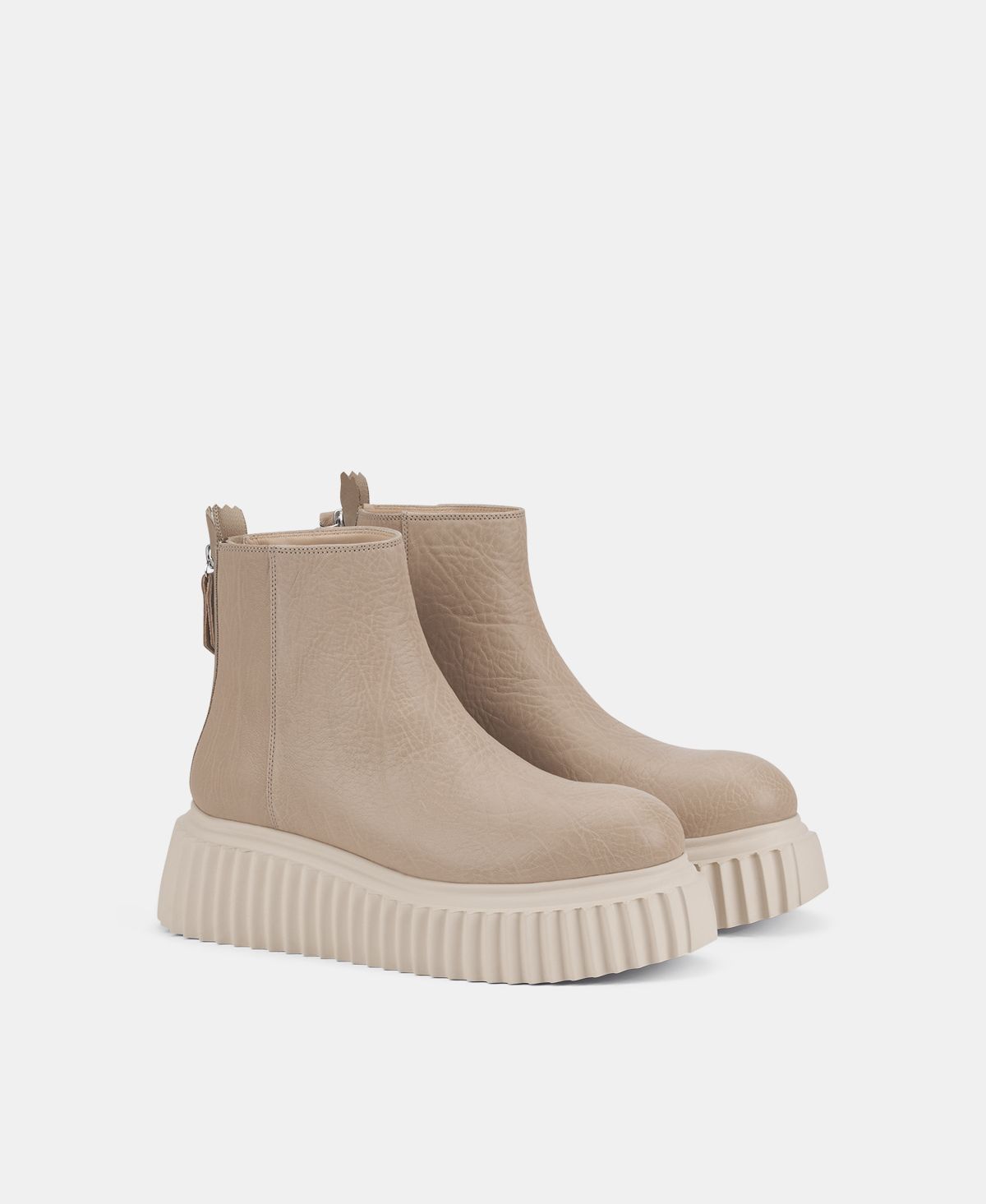 Agl Stivaletto in pelle Beige Sandy 2025