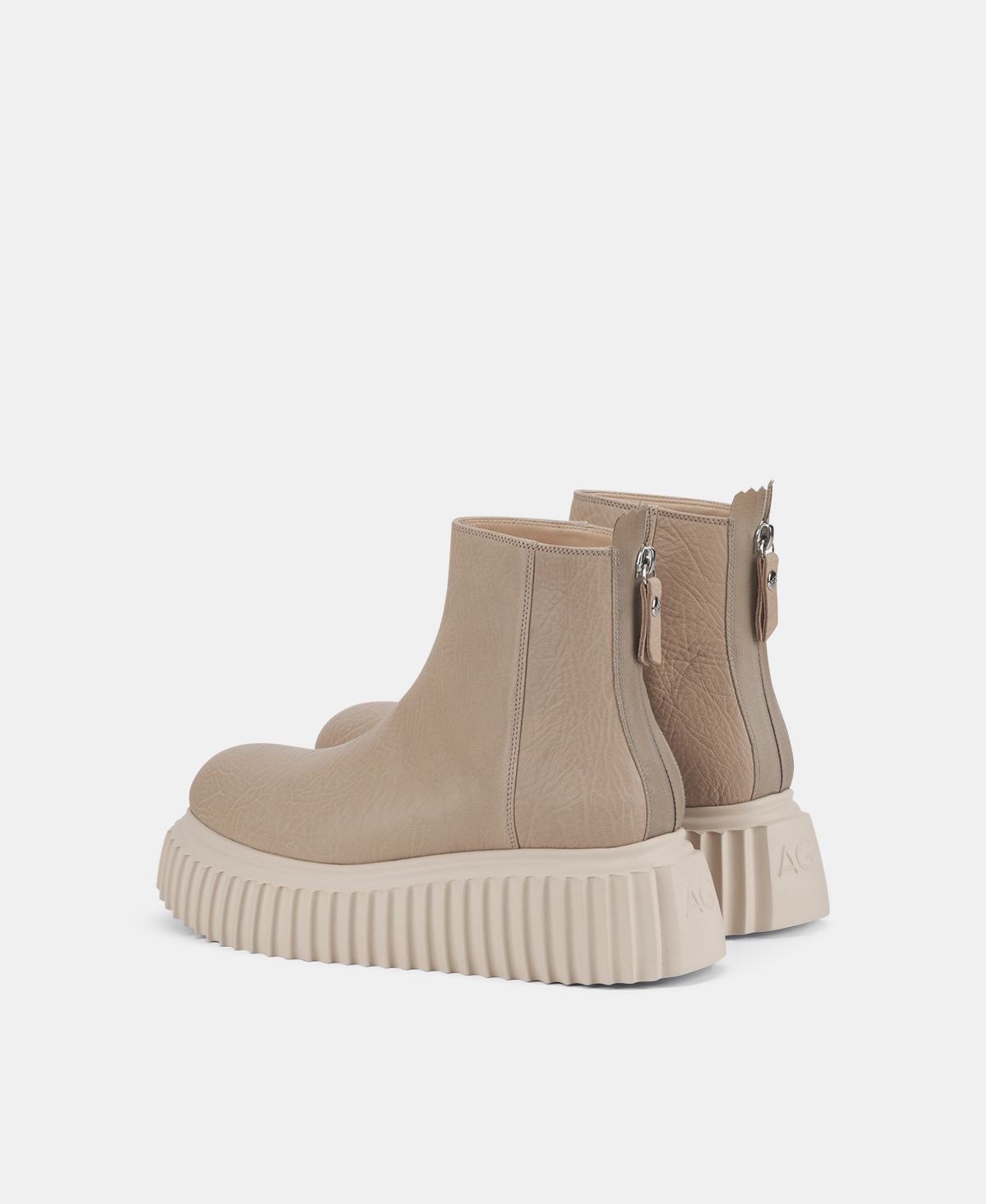Agl Stivaletto in pelle Beige Sandy 2025