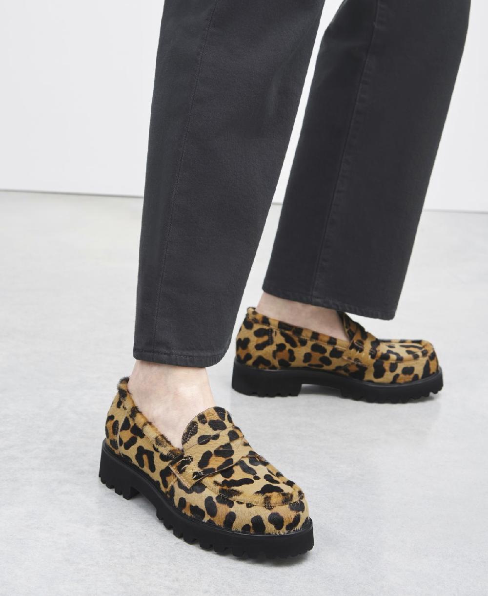 Agl Mocassino animalier con suola chunky Stampa leopard Goldie Qualità Garantita