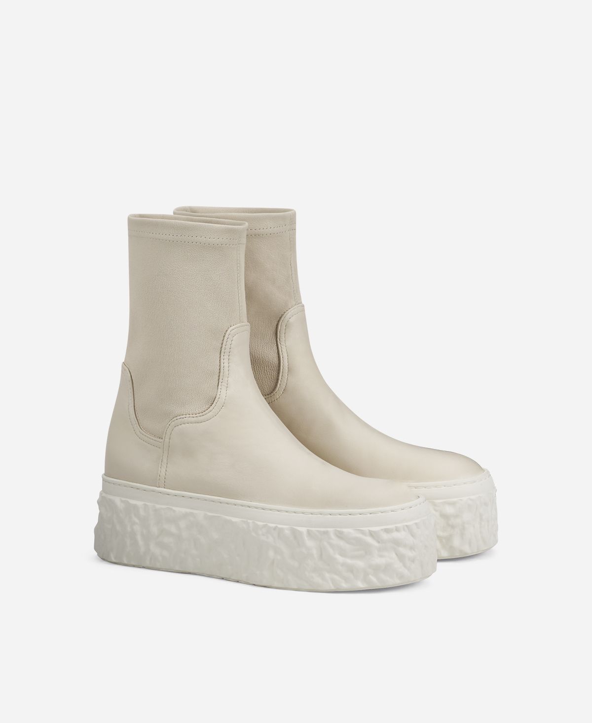 Agl Stivaletto stretch con platform Avorio Magma Stretch Economico