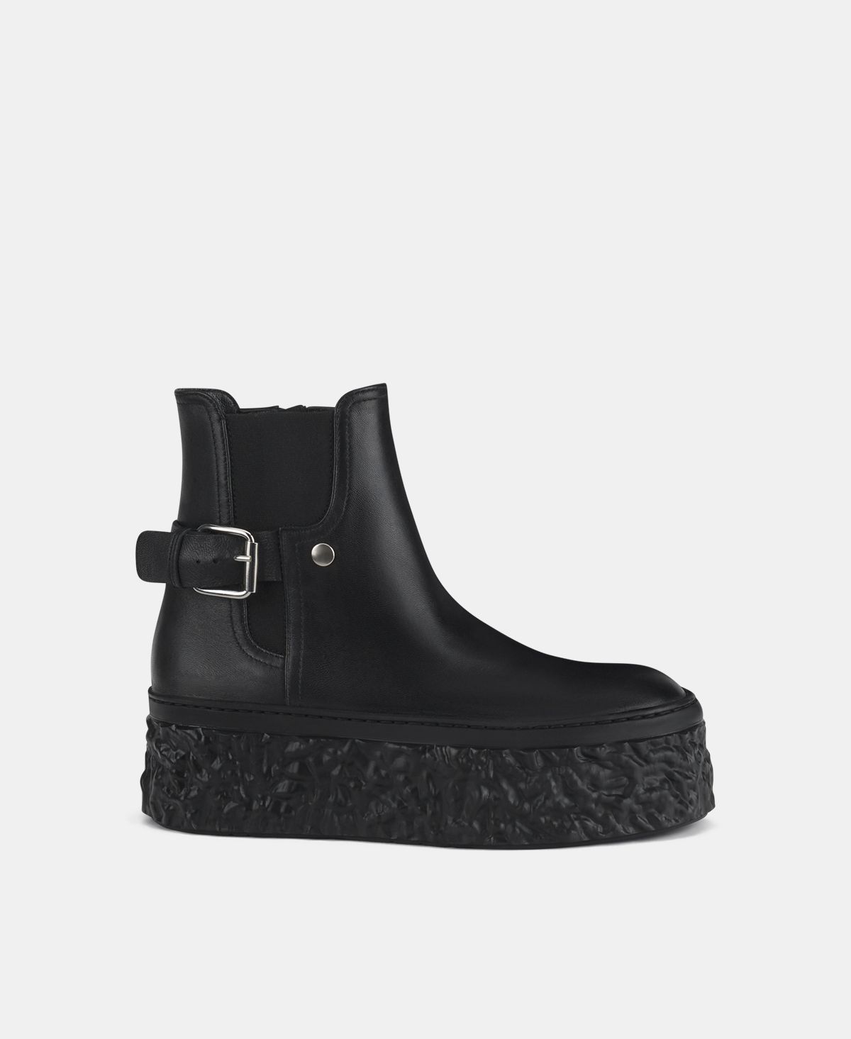 Agl Stivaletto in pelle con platform Nero Magma Biker Outlet