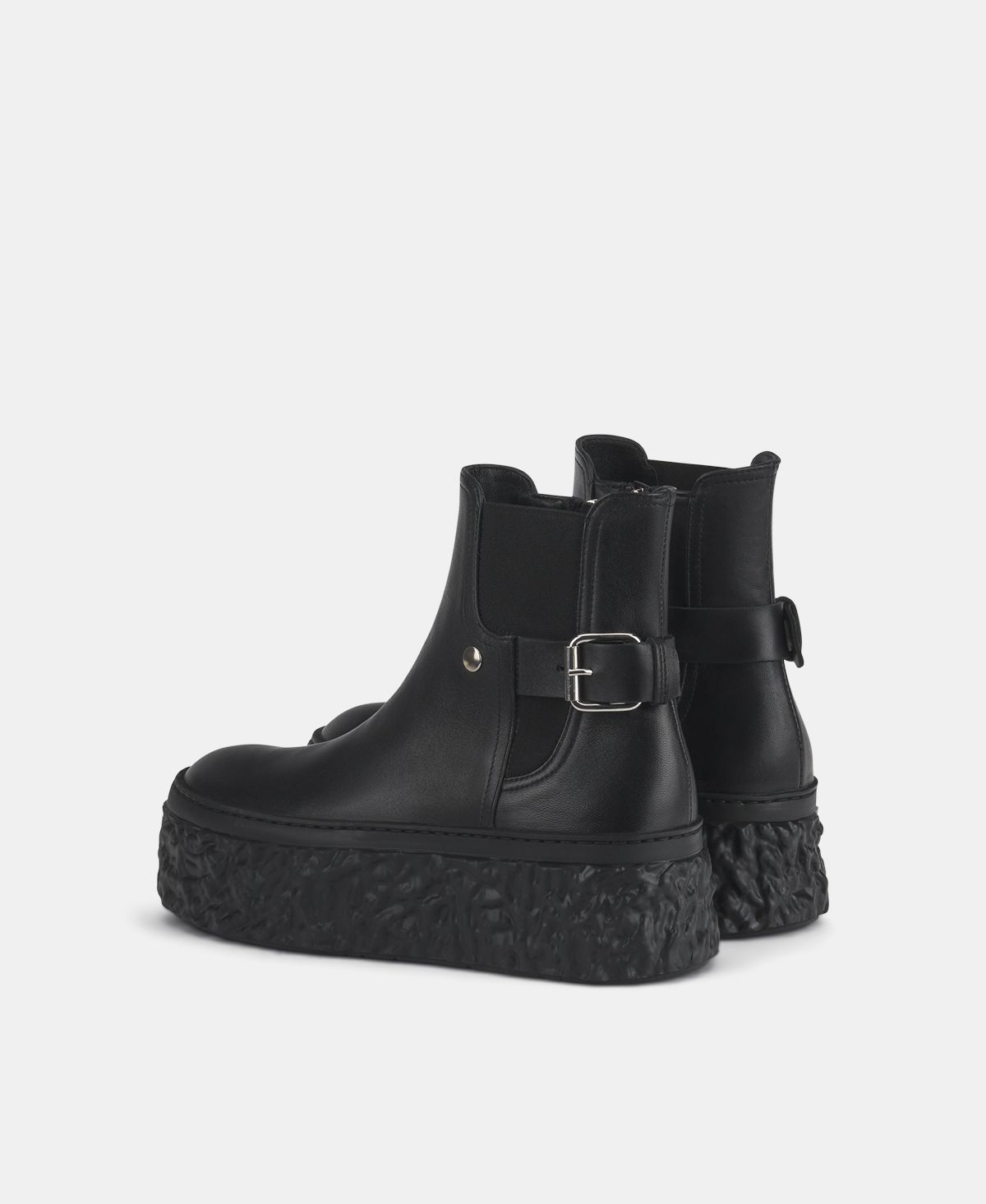 Agl Stivaletto in pelle con platform Nero Magma Biker Outlet